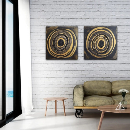 Rustic Gold Canvas Set